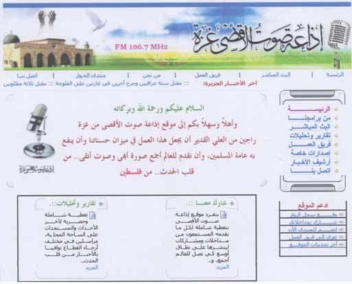Appendix K Website: http://www.aqsavoice.net19 1. Website description: The website of Al-Aqsa Voice, a radio station associated with Hamas. It broadcasts from Gaza on 106.7 FM.