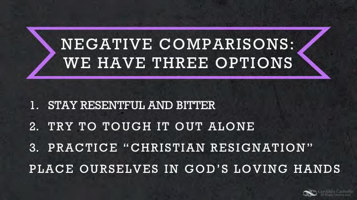 Let s use happiness as an example for how we can grow from suffering. SLIDE 69 How do we begin the process of Christian resignation?