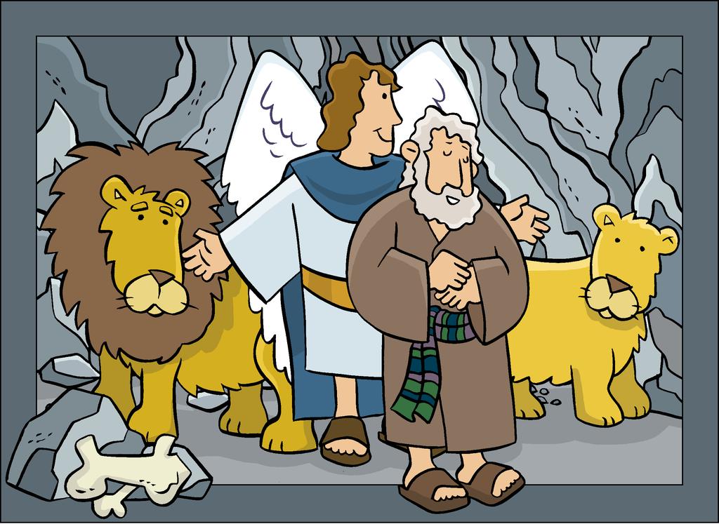 Deliverance of Daniel from the lions Then the king commanded, and they brought Daniel, and cast him into the den of lions.