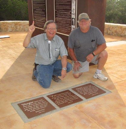 poured the 300 cross-shaped garden in concrete. (Right) Rick Martin Landscape built the Ampitheater which faces the cross. (Left) Danny s Tile Service installed 231, 16 Scripture Tiles in the slab.