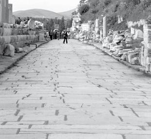 ILLUSTRATOR PHOTO/DAVID ROGERS Marble street looking north in ancient Ephesus.