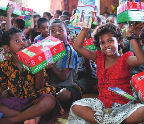 Shoebox gifts transforming lives in Fiji One of our Fijian Operation Christmas Child regional teams took shoeboxes to a community that is comprised of several religious backgrounds and native Fijian