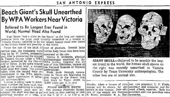 There are hundreds of newspaper articles on the Internet describing giant human skeleton finds all over the U.S.