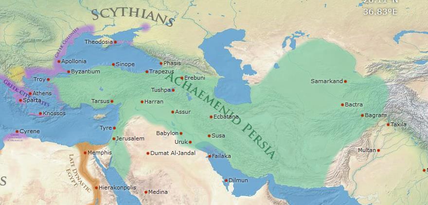 The Persians became dominant over the Medes in 549.