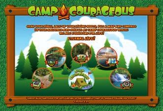 Promote Camp Courageous VBS by displaying it in a well-traveled area of the church building six to eight weeks ahead of your