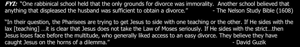 Matthew 19:1-20:28 Day 1 Marriage and Divorce. Read Matthew 19:1-12 1. Where did Jesus go next and what happened? 19:1,2 2. What type of opposition did Jesus face?