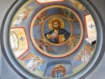 Another Christ Pantocrator. Looking over me with authority and love. And I read from Scripture about his temptations. The temptation to undertake his most difficult ministry in his own strength.