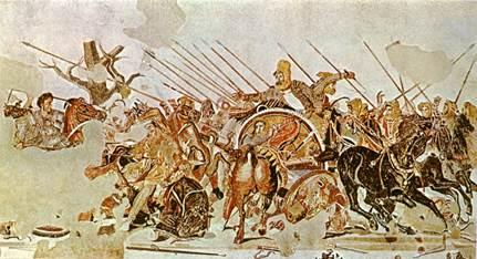 Alexander the Great and Persian King Darius, Battle of the Issus River With the Persians in retreat to Babylon, Alexander turned south through Syria and Palestine.