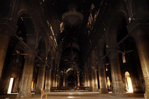 Thomas Coex / AFP / Getty Interior of the heavily damaged Church of the Immaculate Conception