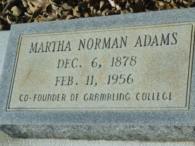 The writing on the tombstone of Martha Adams,