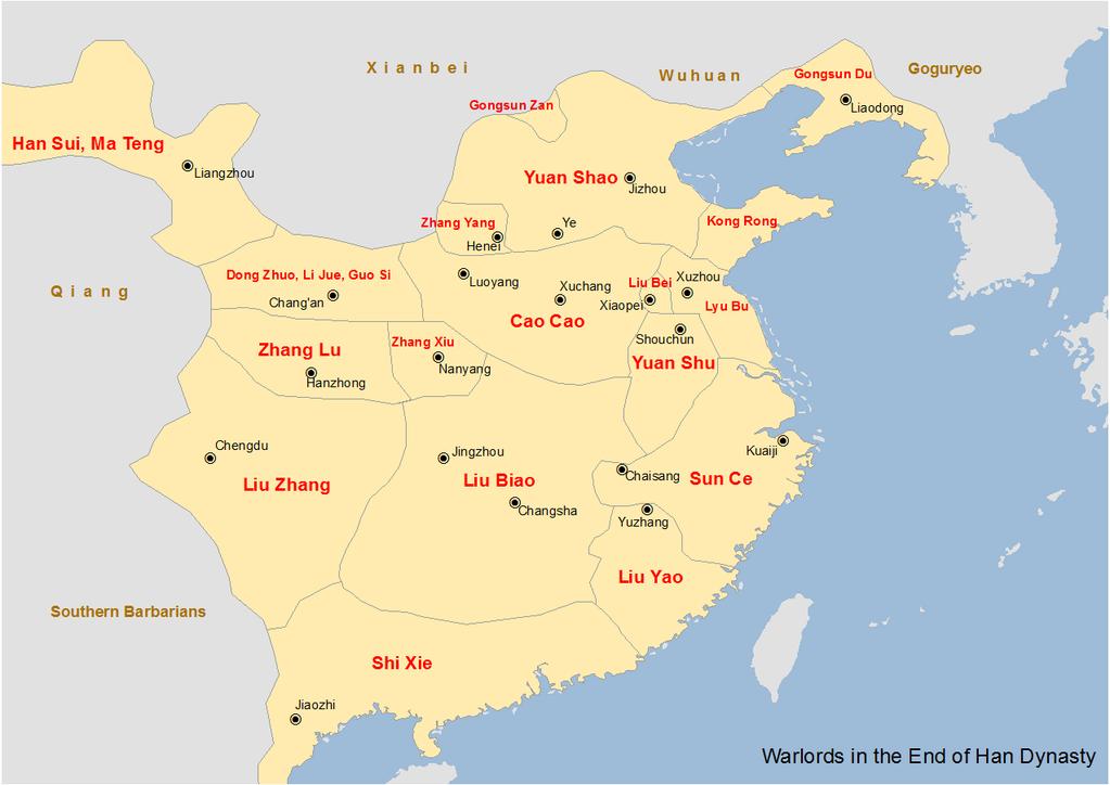 Early 3 rd century CE: Yellow Turban Rebellion Emperor Xian lost control The institutions were destroyed by the warlords Empire divided in many small states / kingdoms Despite war and disorder, and