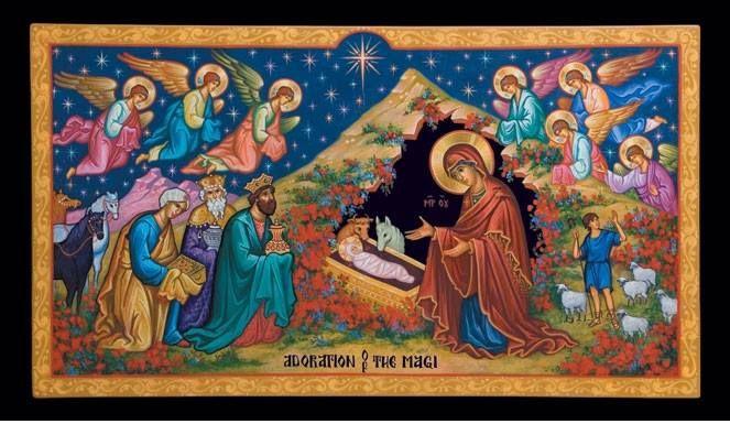 toward men". The shepherds decided that they had to see this baby, and found St. Mary and St. Joseph with the baby lying in a manger. The shepherds began glorifying and praising God.