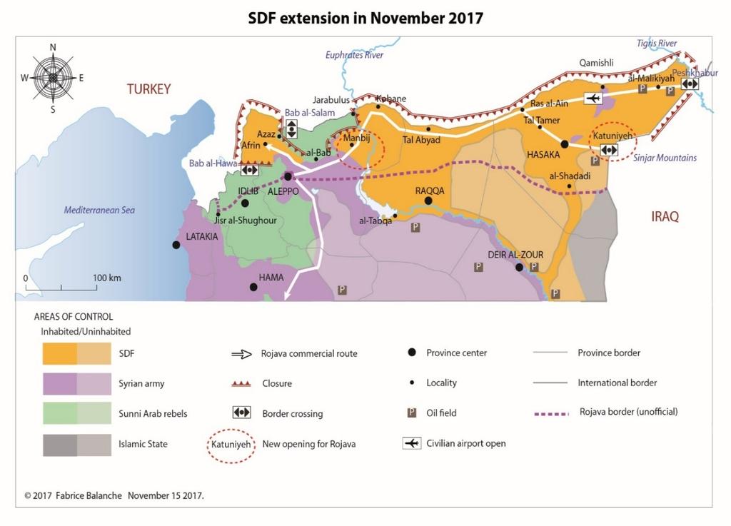 56 EASO COI MEETING REPORT - SYRIA: COI MEETING 30 NOVEMBER-1 DECEMBER 2017 55% in Cizire, and 30% in Afrin.