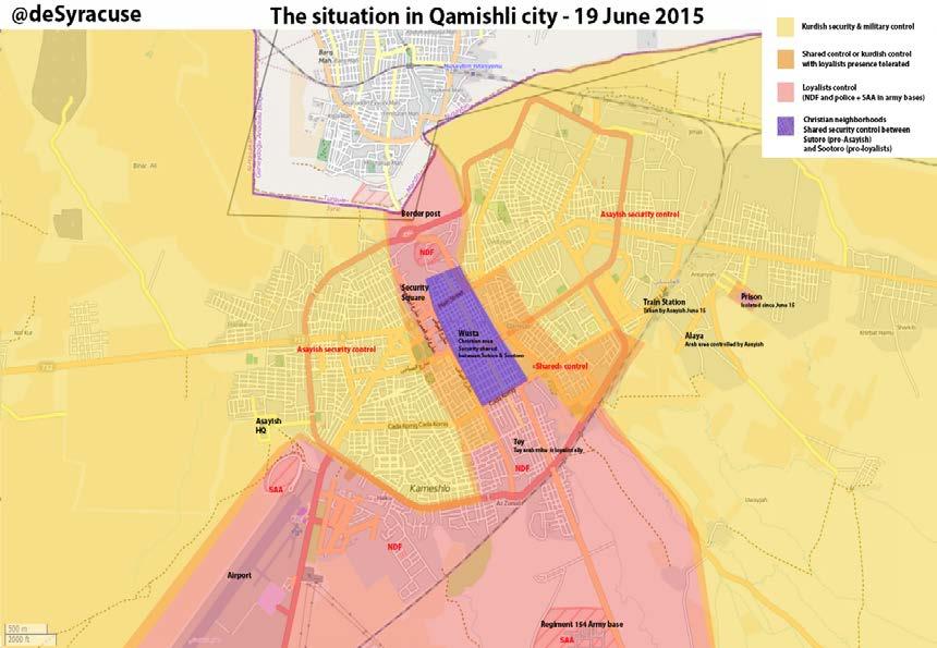 60 EASO COI MEETING REPORT - SYRIA: COI MEETING 30 NOVEMBER-1 DECEMBER 2017 Map: The situation in Qamishli (Agathocle de Syracuse www.agathocledesyracuse.