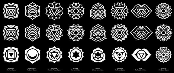 The symbol for each chakra has a