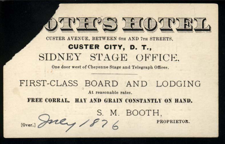 Booth s Hotel, Custer City, D.T.