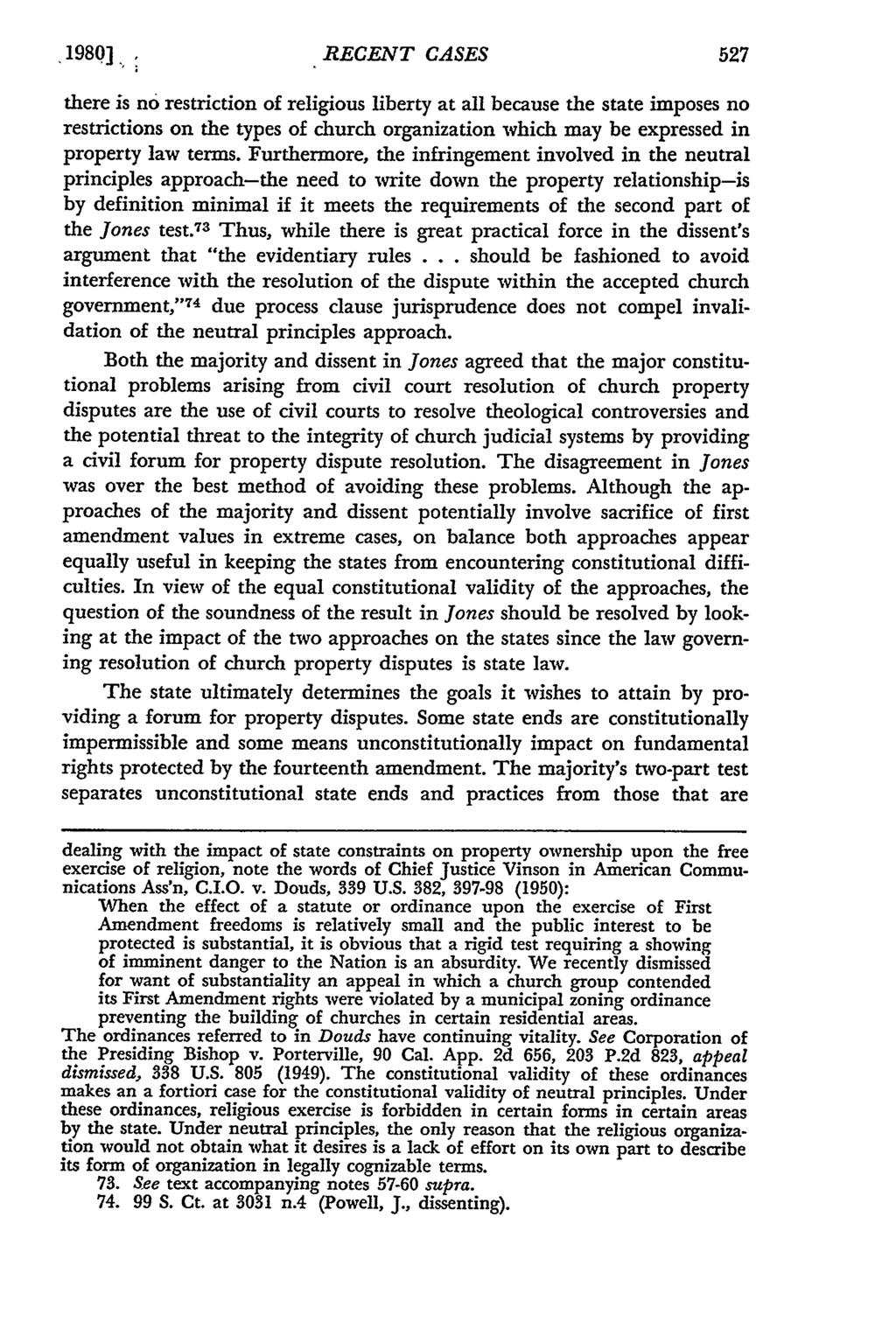 ,1980].o, Missouri Law RECENT Review, Vol. CASES 45, Iss. 3 [1980], Art.