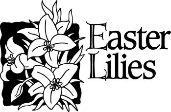 Easter Lilies, which grace our sanctuary this morning, are given in loving memory of: CHARLES ASHENFELTER (husband) and WALT & RUTH KALLBERG (parents) by Bev Ashenfelter GRACE BRADLEY and EDORA
