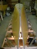 Half Hull Shaping A set of frames are used to assist in controlling the final shape of the half hull.