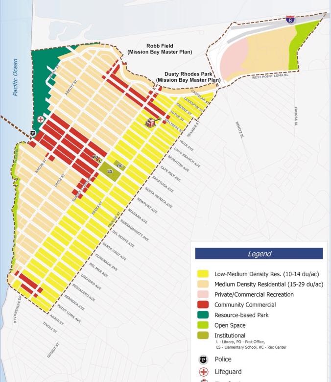 OCEAN BEACH ZONING MAP Ocean Beach Business Districts including Newport Avenue, Point Loma Avenue and Voltaire Street contain residential and commercial