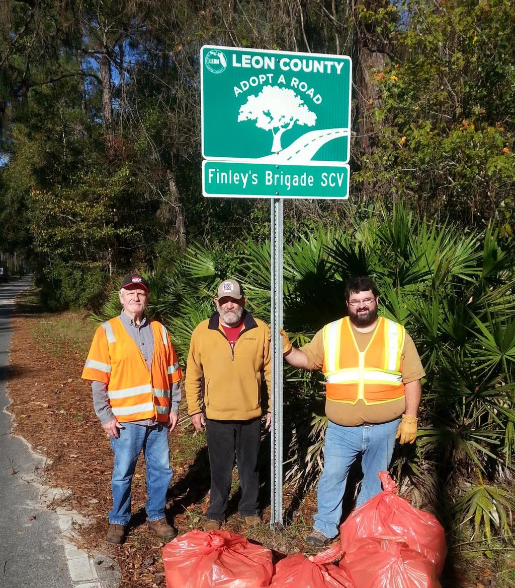 Finley s Brigade Adopt-a-Road Members of Finley s Brigade conducted our quarterly clean-up of our two miles of Natural Bridge Road on December 5, 2016.