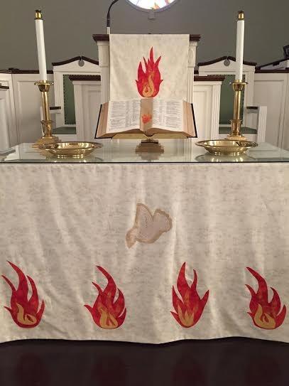 Jackie Rose for the beautiful Pentecost Paraments she made for our church. What a glorious celebration of the gift of the Holy Spirit!