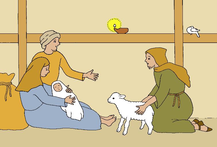 The shepherds found Joseph and Mary, just as the angel had told them. It was polite to bring a gift when visiting and it is possible that they brought a lamb from their flock.
