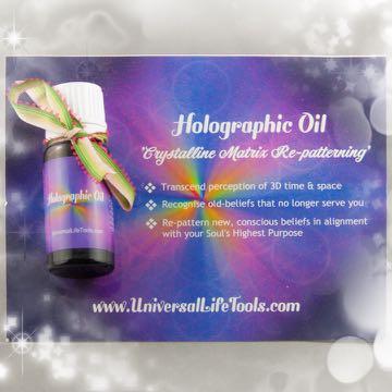 Holographic Oil Vibrations: Crystal, Sound, Plant, Colour, EO & Sacred Geometry Contains a piece of