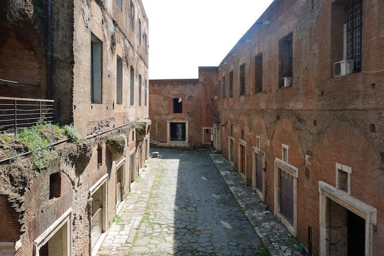 Markets of Trajan. This multi-level commercial complex was built against the flank of the Quirinal Hill which had to be excavated for the purpose.