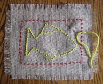 5 Craft Activity: Sewing Burlap Sampler (Gr.3-6) Say: "Dorcas was a lady in Joppa that made clothing and gave them to people for gifts. All her sewing was done by hand.