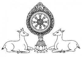 249 Chapter 36 The Dharma Wheel with a Pair of Deer As Buddhists, when visiting a monastery, the first thing we see is a pair of male and female deer at either side of an eight-spoked dharma wheel at
