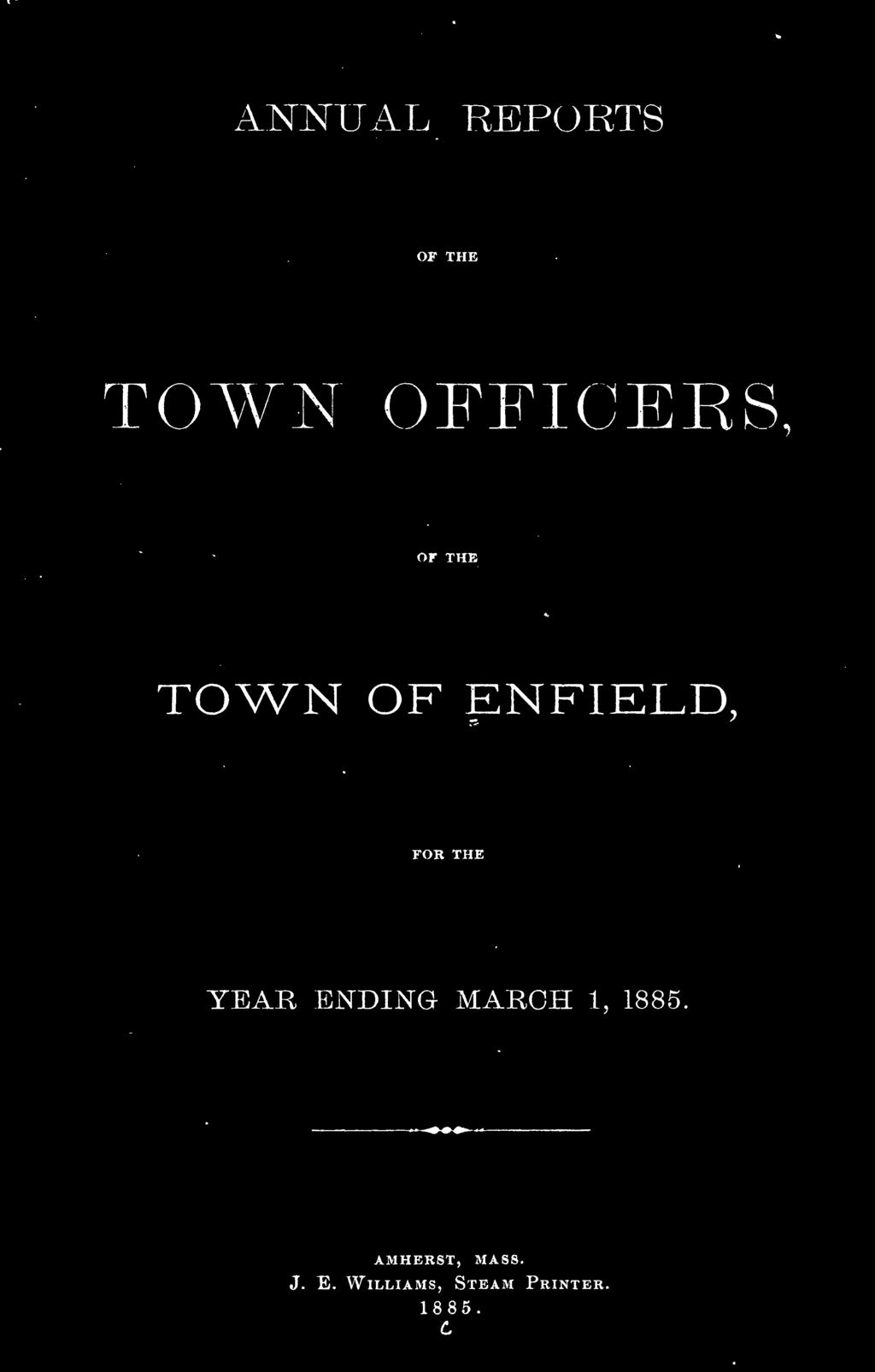ENDING MARCH 1, 1885 AMHERST, MA88.