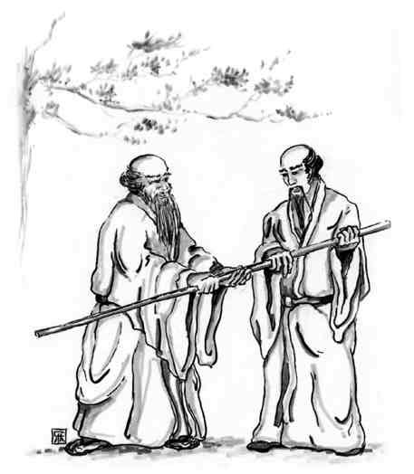 One day, the old man handed his river staff to his friend.