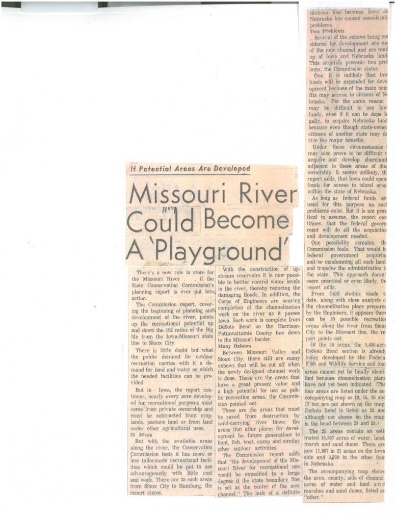 Determining the Facts Reading 5: Missouri River Could Become A Playground Questions for Reading 5: 1. What is the new role of the Missouri River? 2.