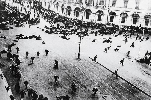 Bolshevik Revolution - Government troops open fire