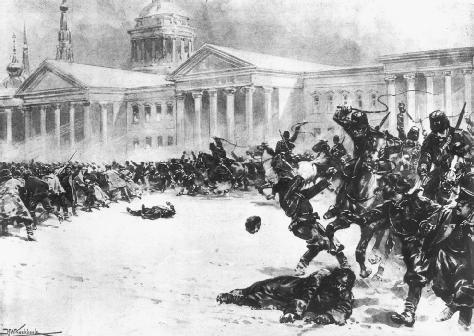13 Appendix I A painting depicting when soldiers fired upon the protesters on Bloody Sunday of 1905. Gale. Revolution of 1905 (Russia). World History in Context. Accessed March 16, 2018. http://ic.