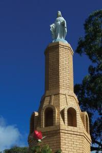 Also known as the All Nations Marian Centre, the shrine is a beacon of light and love on the hill; large statues of the Stations of the Cross and the Way of the Rosary are clearly visible to passing