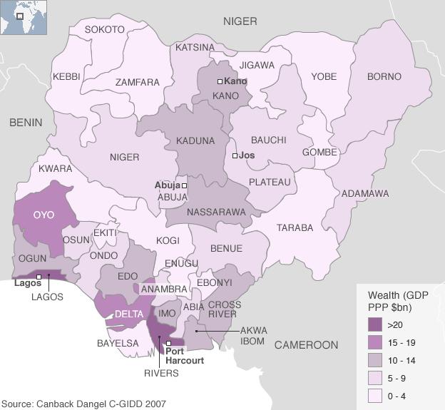 Northern Nigeria: Boko Haram Nigeria: according to wealth distribution (early