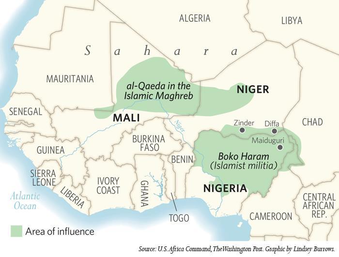 Northern Nigeria: Boko Haram Areas of