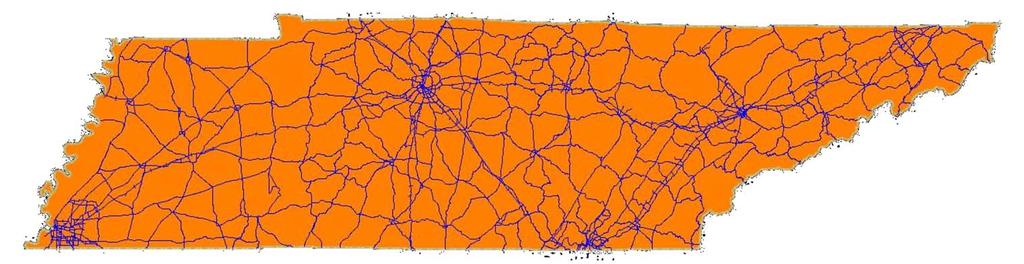 Case Study Introduction: Tennessee Statewide Model New Network and Zone System has ~3x as much