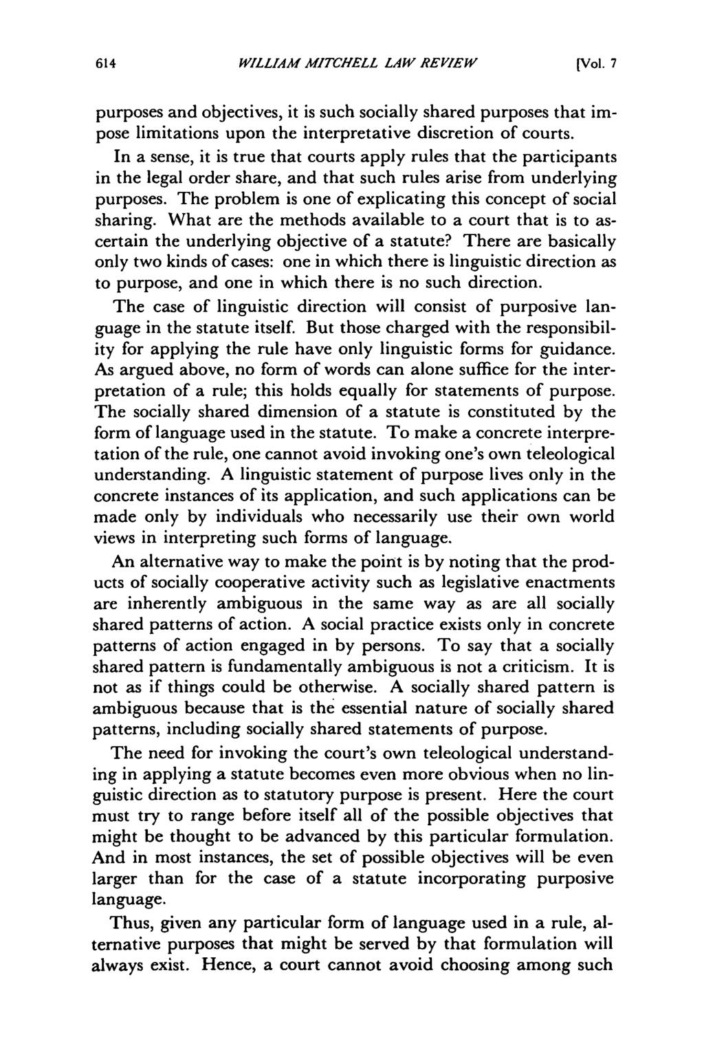 William Mitchell Law Review, Vol. 7, Iss. 3 [1981], Art. 1 WILLIAM MITCHELL LAW REVIEW [Vol.