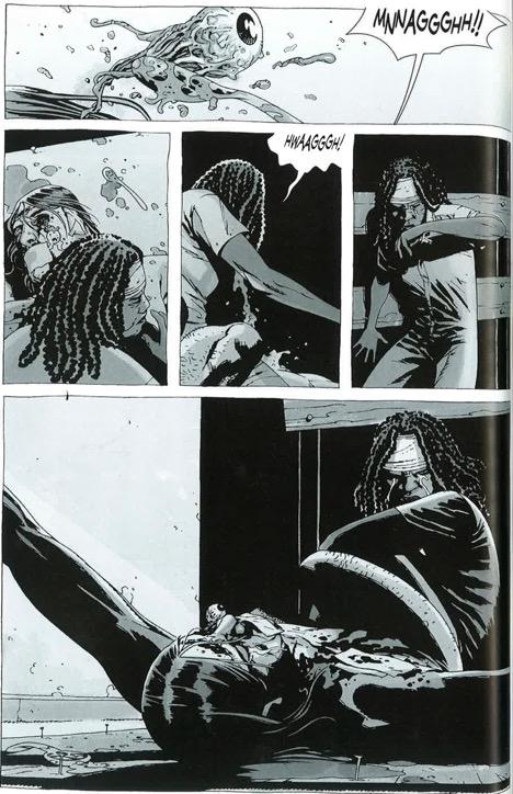 why does Michonne cry