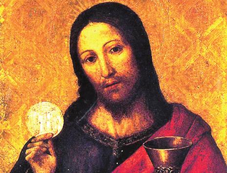 At every Mass, during the Eucharistic Prayer as we kneel in solemn reverence, the bread and wine that are offered as symbols of our work and sacrifices are transubstantiated into the real Body and