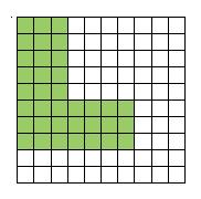 12. The figure below is divided into squares of equal size. What percent of the figure is shaded? 13.