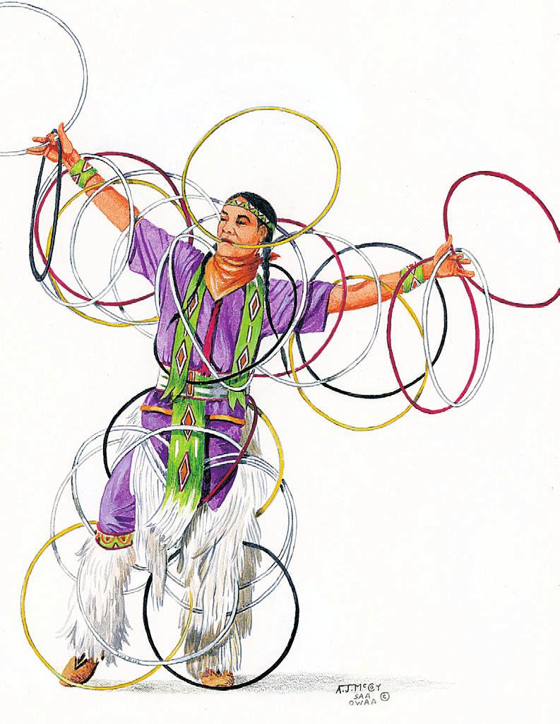 Each of the 28 hoops in the hoop dance represents a day in the lunar cycle, meaning our