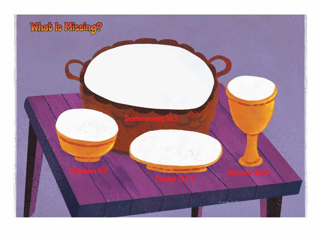 Instructions: The table is set for the Passover meal, but the food is missing!