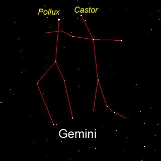 The Constellation of the Twins aka Gemini the Latin word for Twins The Sun passes through the Twins from June Solstice to July 20 every year Venus is passing through the Twins this year from May 19
