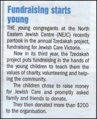 Our Tzedakah Project was wholeheartedly supported by our students, who raised and donated funds to Jewish Care.