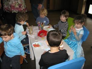 The children then enjoyed making their own puppets and playing with puppets and toy