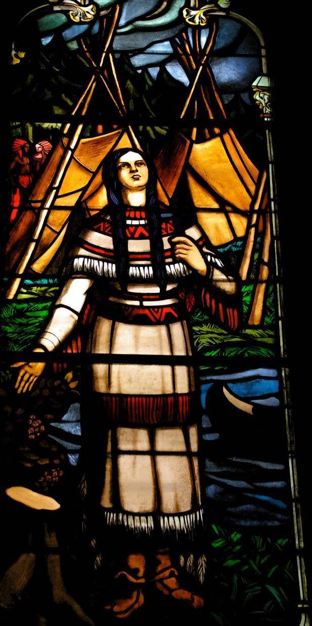 Kateri lay on her mat and the priest brought her Holy Communion. On Holy Tuesday Kateri received Holy Viaticum.